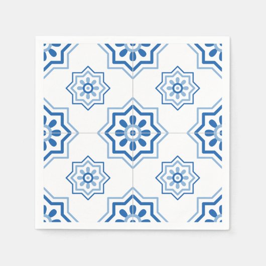  Portugees Azulejo BLUE Tile Pattern Servetten (Voorkant)