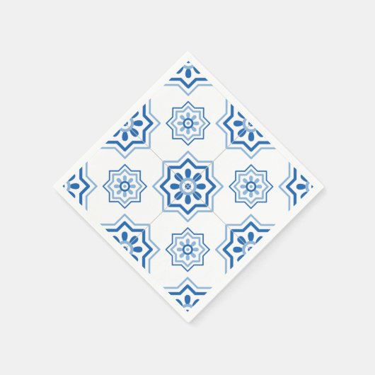 Portugees Azulejo BLUE Tile Pattern Servetten (Hoek)