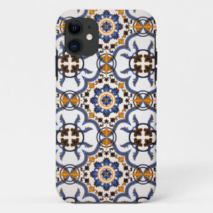 Portugees Azulejo Blue Yellow Pattern iPhone 11 Hoesje