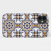  Portugees Azulejo Blue Yellow Pattern Case-Mate iPhone Case (Achterkant (horizontaal))