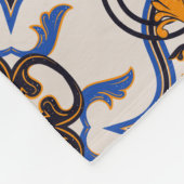 Portugees Azulejo Blue Yellow Pattern Fleece Deken (Hoek)