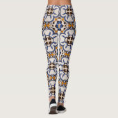 Portugees Azulejo Blue Yellow Pattern Leggings (Achterkant)