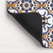  Portugees Azulejo Blue Yellow Pattern Muismat (Hoek)