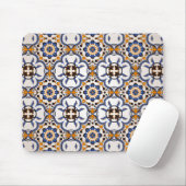  Portugees Azulejo Blue Yellow Pattern Muismat (Met muis)