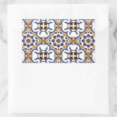  Portugees Azulejo Blue Yellow Pattern Rechthoekige Sticker (Tas)