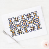  Portugees Azulejo Blue Yellow Pattern Rechthoekige Sticker (Envelop)