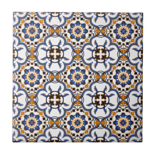  Portugees Azulejo Blue Yellow Pattern Tegeltje