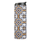 Portugees Azulejo Blue Yellow Pattern Thermosbeker (Gedraaid links)