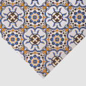  Portugees Azulejo Blue Yellow Pattern Tissuepapier (Detail)