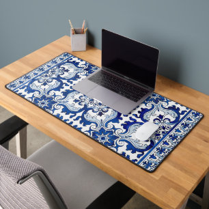 Portugees Azulejo Glaze Tegels Achtergrondcomputer Bureaumat
