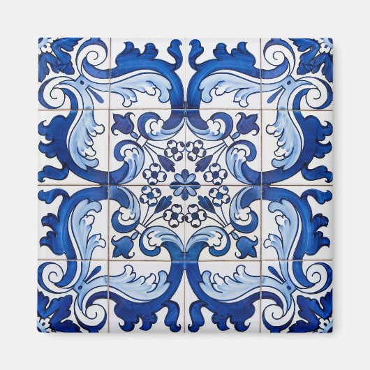 Portugees Azulejo Tegel Pattern Magneet (Voorkant)