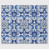  Portugees Azulejo Tile Pattern Cadeaupapier (Vlak)
