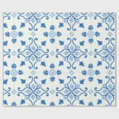  Portugees Azulejo Tile Pattern Cadeaupapier (Vlak)
