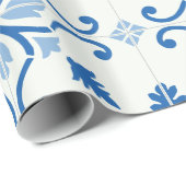  Portugees Azulejo Tile Pattern Cadeaupapier (Rol Hoek)