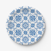  Portugees Azulejo Tile Pattern Papieren Bordje (Voorkant)
