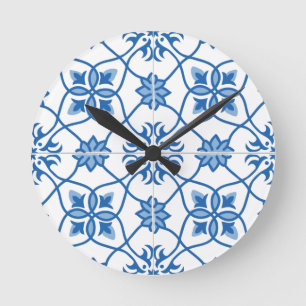  Portugees Azulejo Tile Pattern Ronde Klok