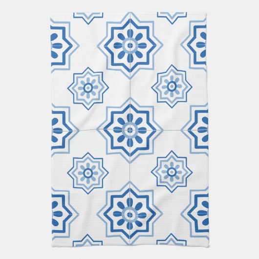Portugees Azulejo Tile Pattern Theedoek (Verticaal)