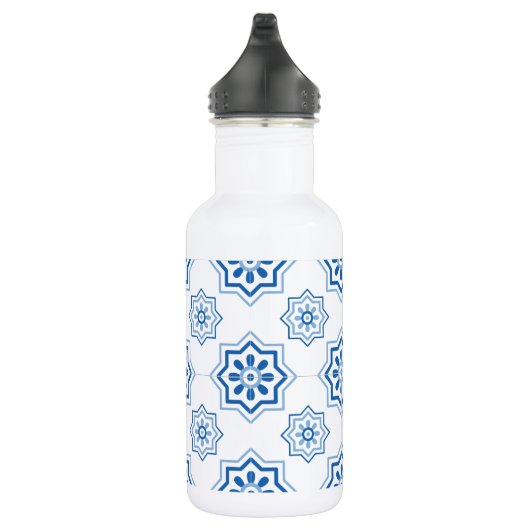 Portugees Azulejo Tile Pattern Waterfles (Rechts)