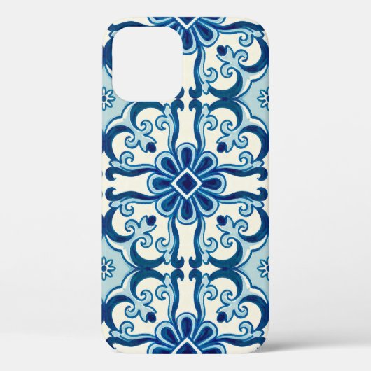 Portugees Azulejos Blue Floral Tile Pattern Case-Mate iPhone Case (Achterkant)