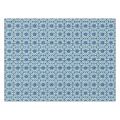 Portugees Azulejos Blue Floral Tile Pattern  Tafelkleed (Voorkant (Horizontaal))