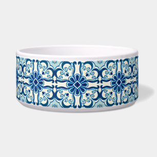 Portugees Azulejos Blue Floral Tile Pattern Voerbakje