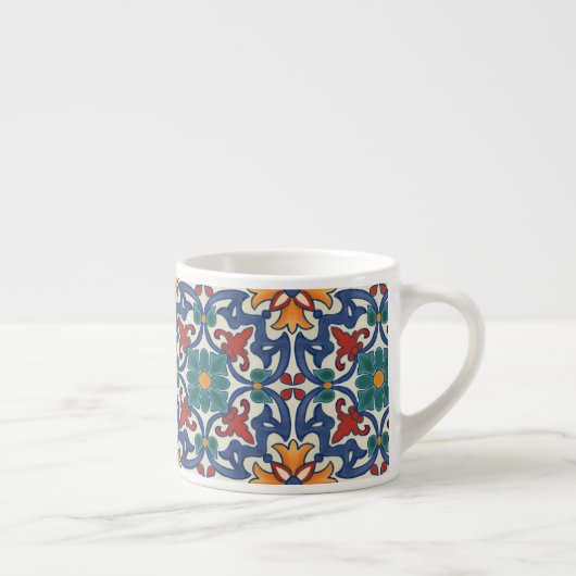 Portugees Azulejos Tile Pattern Espresso Kop (Rechts)
