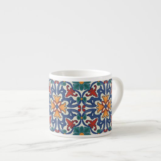 Portugees Azulejos Tile Pattern Espresso Kop (Voorkant rechts)