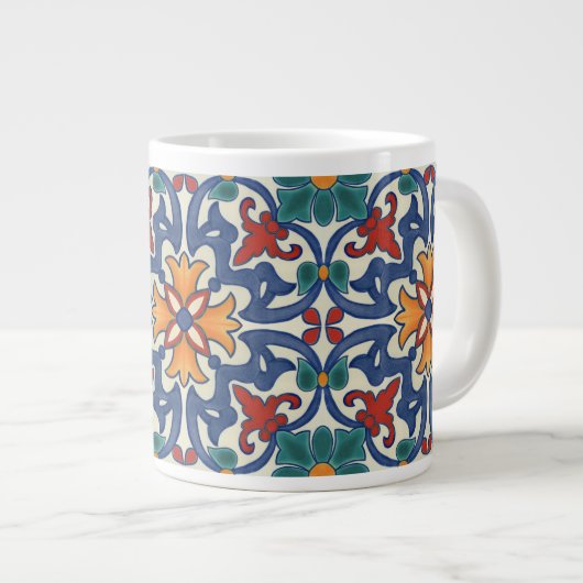Portugees Azulejos Tile Pattern Extra Grote Beker (Voorkant rechts)