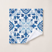  Portugees blauw Azulejos Tile Pattern Bad Handdoek (Wasdoekje)