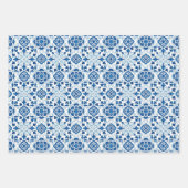 Portugees blauw Azulejos Tile Pattern Inpakpapier Vel (Voorkant 3)