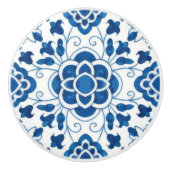  Portugees blauw Azulejos Tile Pattern Keramische Knop (Voorkant)
