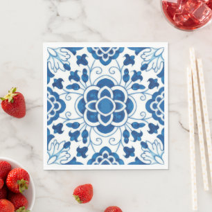 Portugees blauw Azulejos Tile Pattern Servet