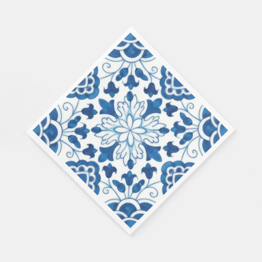  Portugees blauw Azulejos Tile Pattern Servet (Hoek)