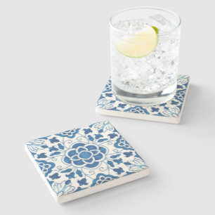 Portugees blauw Azulejos Tile Pattern Stenen Onderzetter