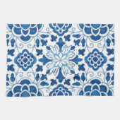 Portugees blauw Azulejos Tile Pattern Theedoek (Horizontaal)