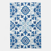 Portugees blauw Azulejos Tile Pattern Theedoek (Verticaal)
