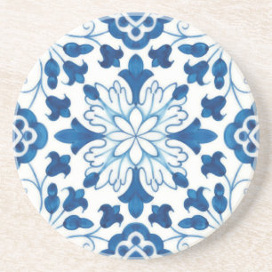 Portugees blauw Azulejos Tile Pattern Zandsteen Onderzetter