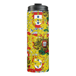 Portugees blauw tegel design thermosbeker