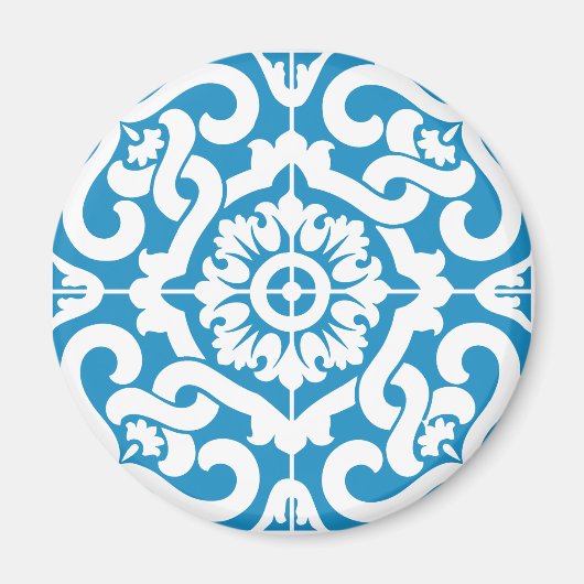 Portugees blauw tegels 1 magneet (Voorkant)