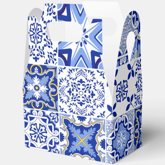 Portugees blauw-wit tegelpatroon gunst geschenkdoo bedankdoosjes (Open)