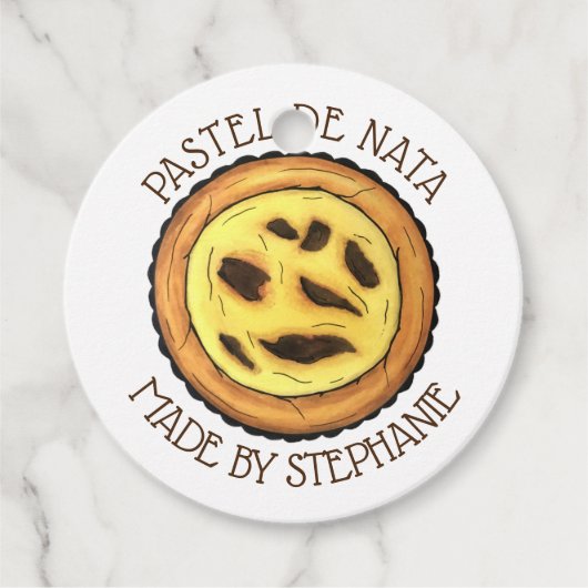 Portugees Custard Egg Tart Pastel Pastéis de Nata Bedankjes Labels (Voorkant)