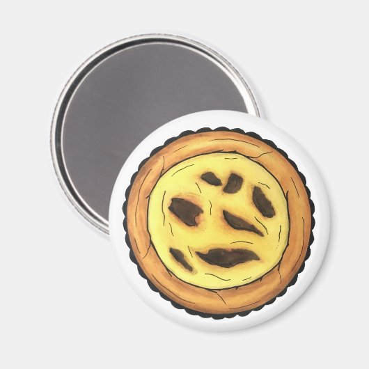 Portugees Custard Egg Tart Pastel Pastéis de Nata Magneet (Voorkant / Achterkant)