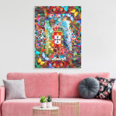 Portugees design canvas afdruk (Insitu (Woonkamer))