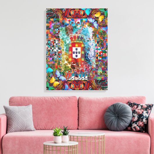 Portugees design canvas afdruk (Insitu (Woonkamer))