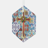 Portugees design glas ornament (Voorkant links)