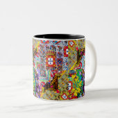 Portugees design tweekleurige koffiemok (Voorkant rechts)