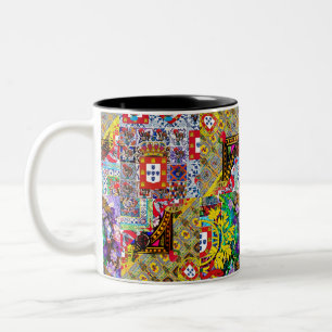Portugees design tweekleurige koffiemok