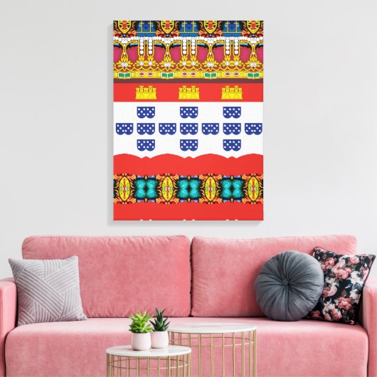 Portugees design Uitgerekt Canvas (Insitu (Woonkamer))