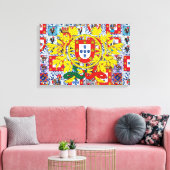 Portugees design Uitgerekt Canvas Afdruk (Insitu (Woonkamer))