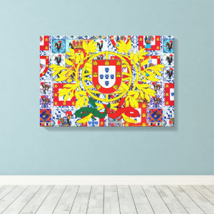 Portugees design Uitgerekt Canvas Afdruk